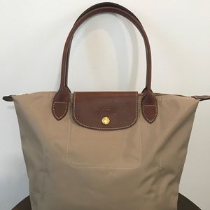 Longchamp le pliage small beige purse shoulder bag